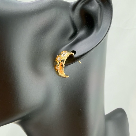 Elegant Gold and Silver Hoop Earrings - Picture 6 of 11